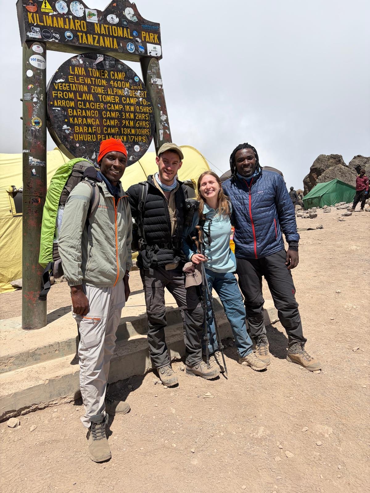 Kilimanjaro Shira Cave Camp Hikers And Guides Group Photo