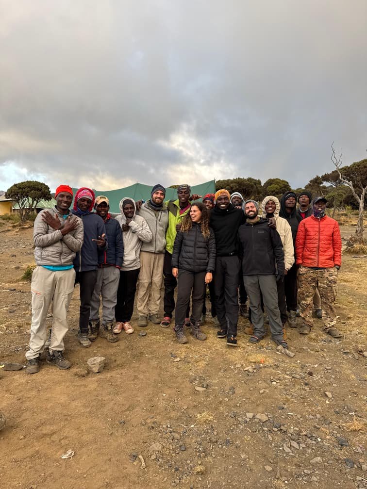 Kilimanjaro Trekking Expedition Group At Mountain Camp